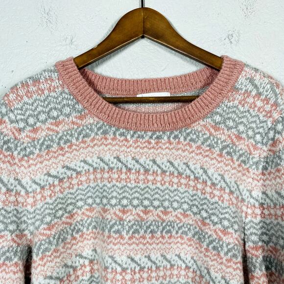 NEW! Design History Metallic Crewneck Sweater Long Sleeve Casual Pink Silver - L - Picture 3 of 4